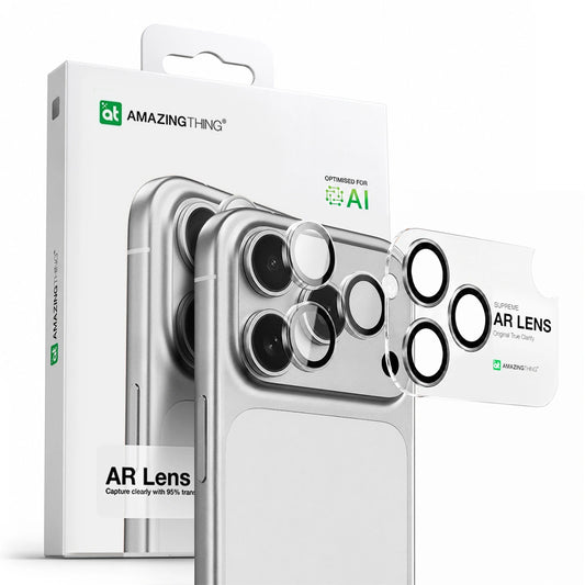 Szkło na aparat na iPhone 17 Pro / Pro Max z czarną aluminiową ramką