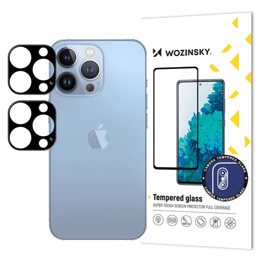 Czarne szkło na aparat Wozinsky Full na iPhone 17 Pro, zestaw 2 sztuk