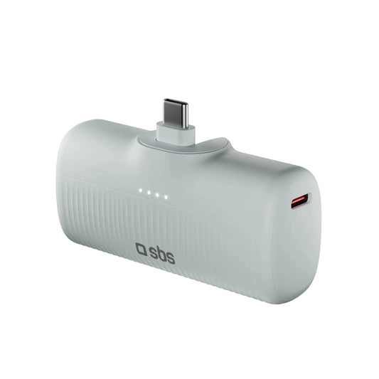 Powerbank SBS EcoPower 5000 mAh 10W z wbudowanym portem USB-C - szary