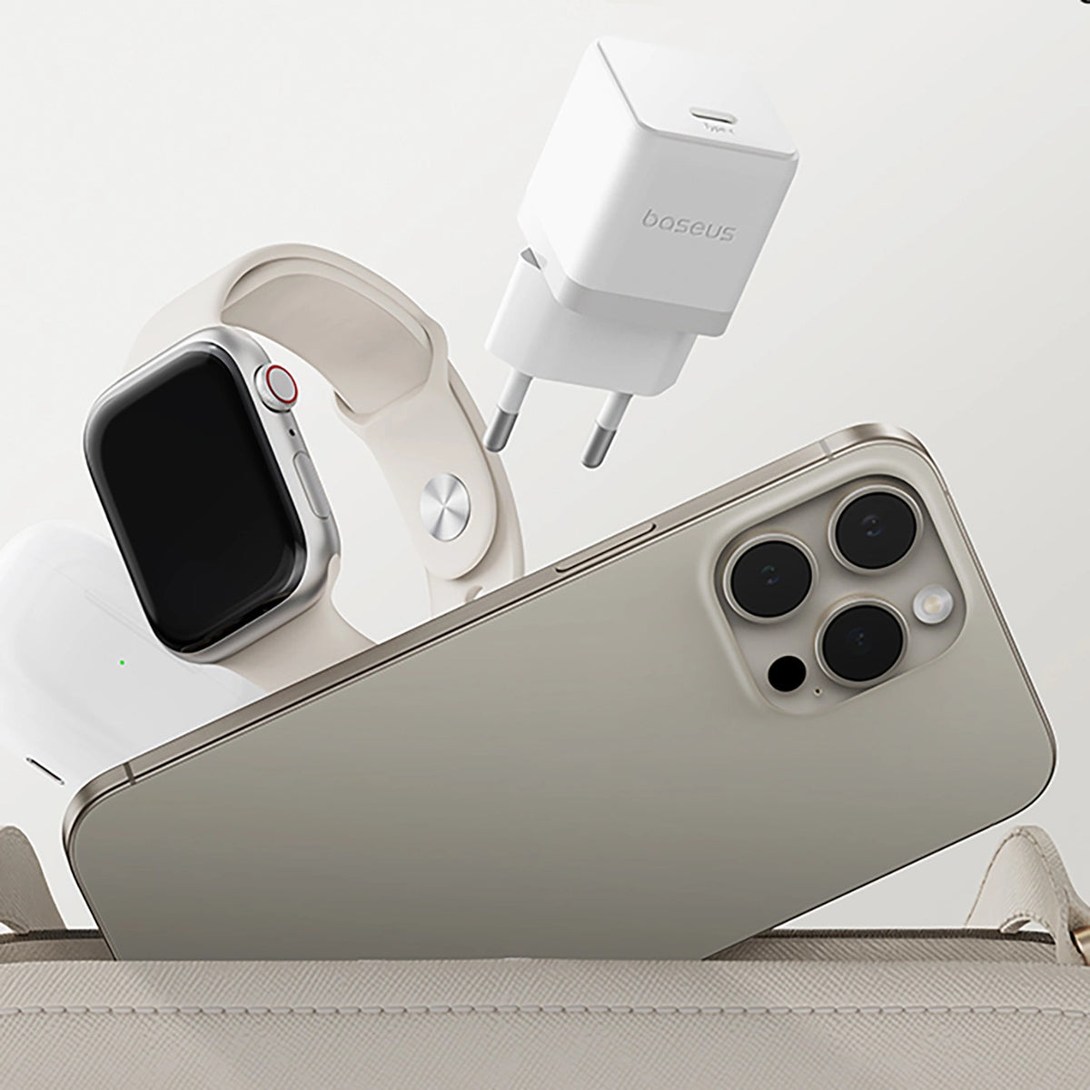 Ładowarka sieciowa Baseus Palm 1C 20W (z kablem Baseus Mini White - biała – zdjęcie 12