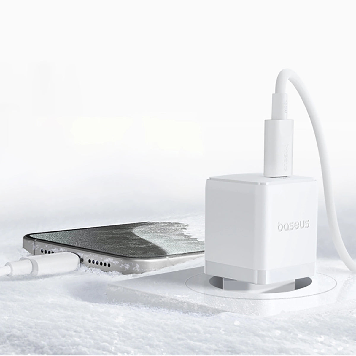 Ładowarka sieciowa Baseus Palm 1C 20W (z kablem Baseus Mini White - biała – zdjęcie 14