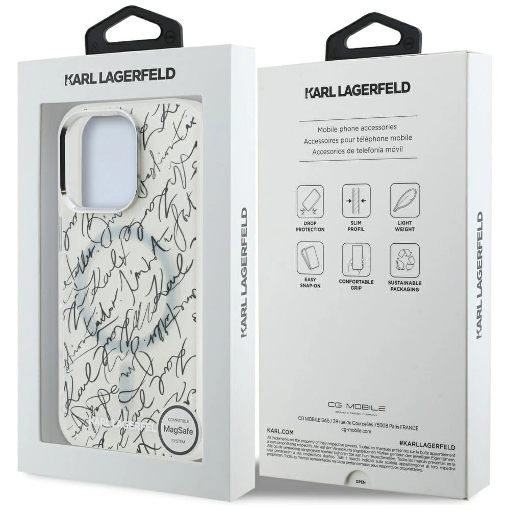 Etui Karl Lagerfeld IML Karl Script Pattern na iPhone 16 Pro - białe