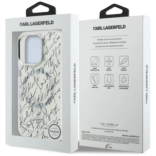 Etui Karl Lagerfeld IML Karl Script Pattern na iPhone 16 Pro - białe