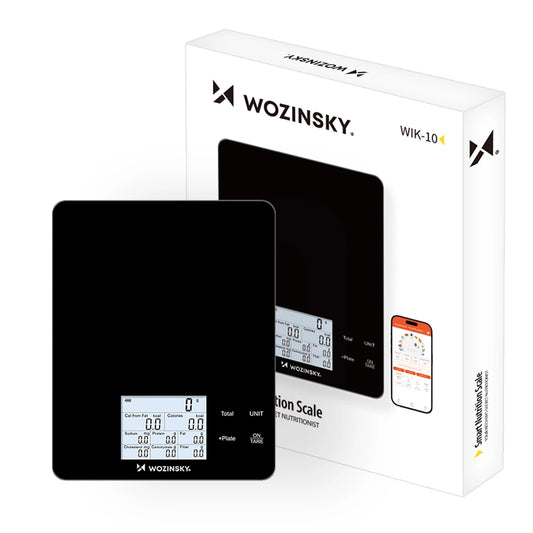 Waga kuchenna Wozinsky WIK-10 inteligentna z wyświetlaczem - czarna