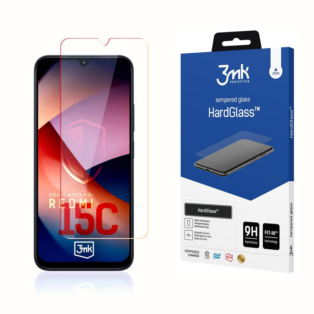 Szkło hartowane 3mk HardGlass na Xiaomi Redmi 15C – zdjęcie 3