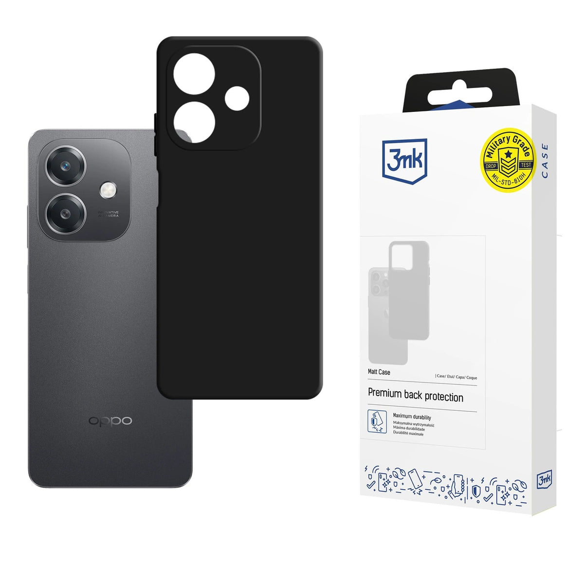 Etui 3mk Matt Case na Oppo A40 / A40M / A3 4G - czarne matowe