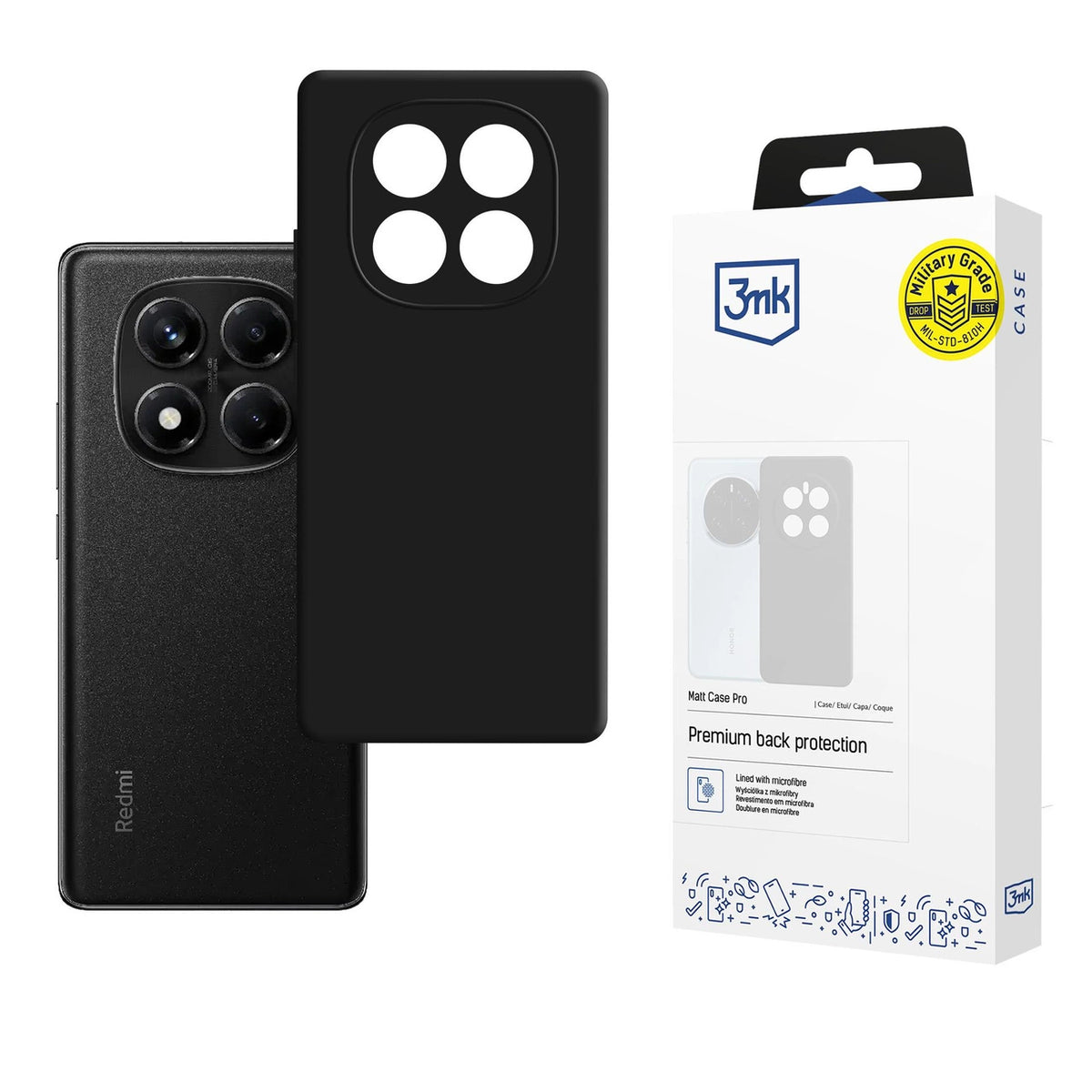 Etui 3mk Matt Case Pro na Xiaomi Redmi Note 14 Pro 4G - czarne matowe