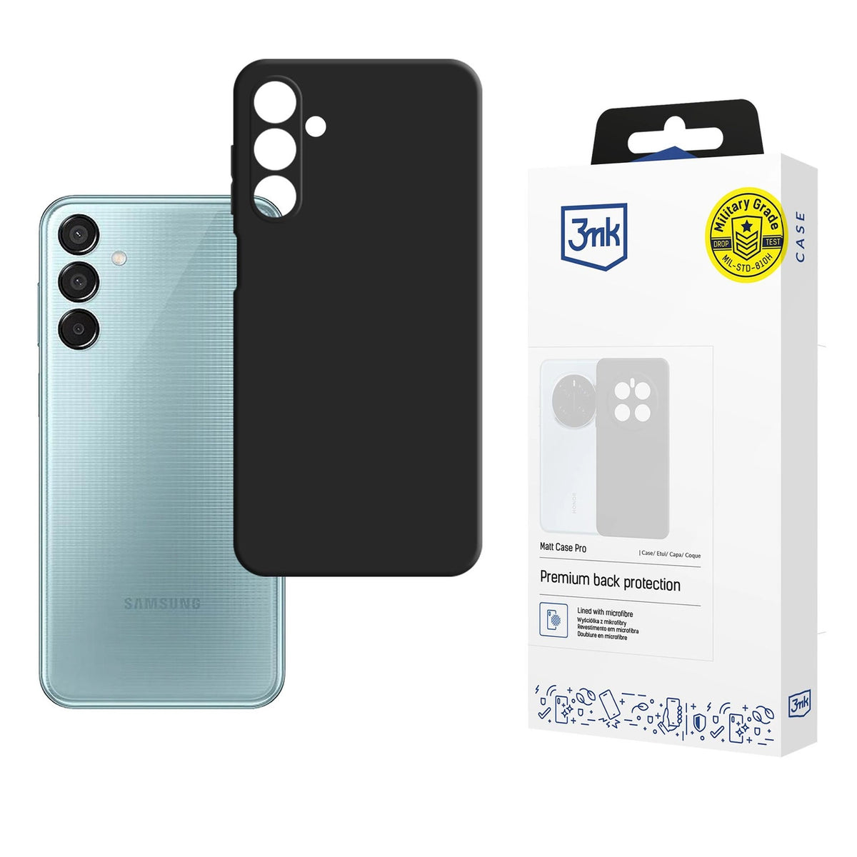 Etui 3mk Matt Case Pro na Samsung Galaxy M16 5G - czarne matowe