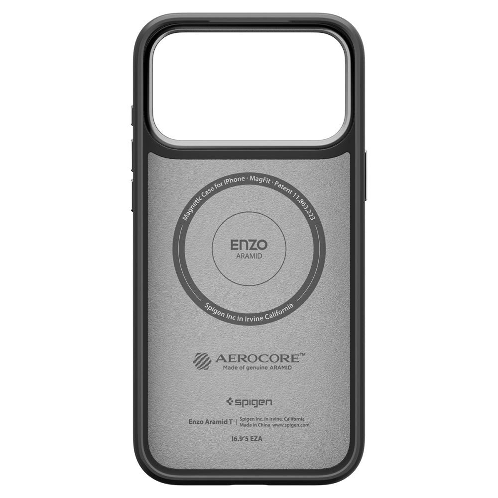 Etui Spigen Enzo Aramid "T" MagSafe na iPhone 17 Pro - czarno-srebrne – zdjęcie 4