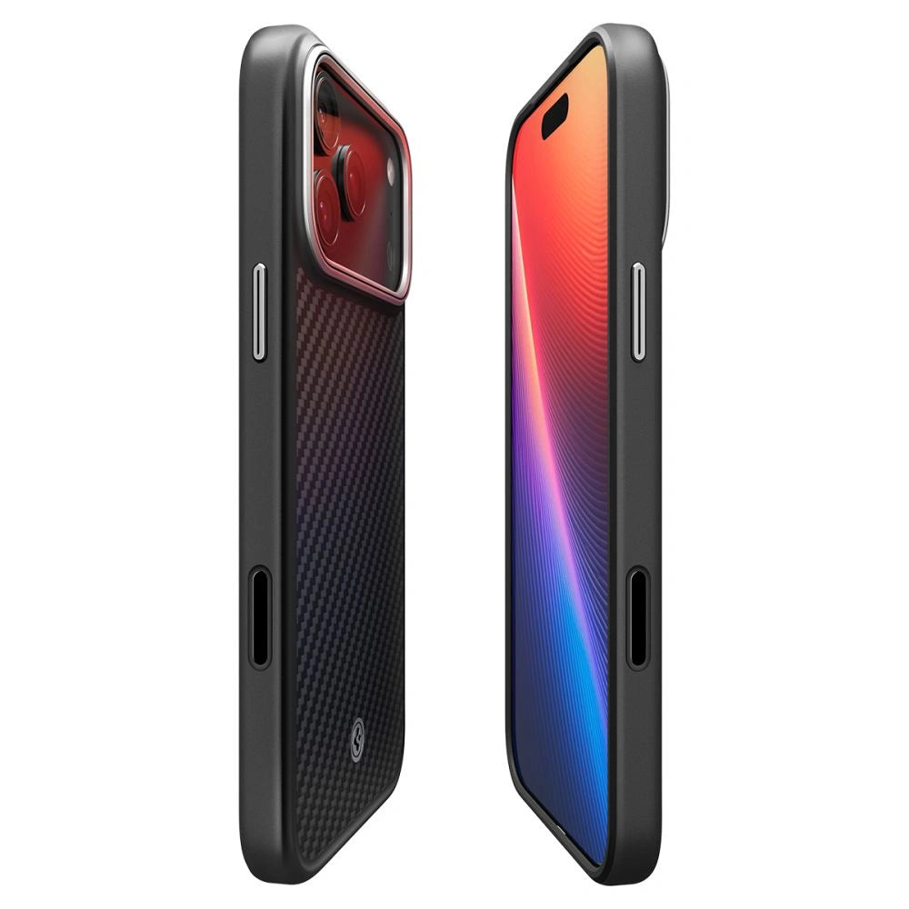 Etui Spigen Enzo Aramid "T" MagSafe na iPhone 17 Pro - czarno-srebrne – zdjęcie 6