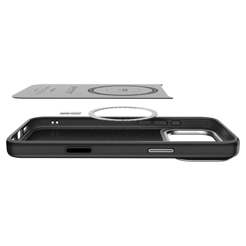 Etui Spigen Enzo Aramid "T" MagSafe na iPhone 17 Pro - czarno-srebrne – zdjęcie 8