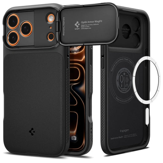 Etui Spigen Optik Armor MagSafe na iPhone 17 Pro - czarne