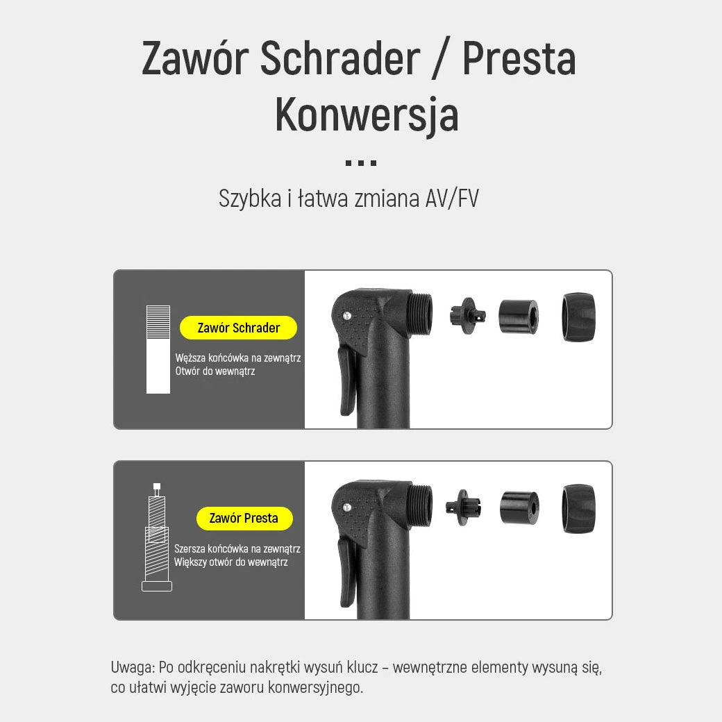 Pompka rowerowa Wozinsky WPR-01 - czarna – zdjęcie 10
