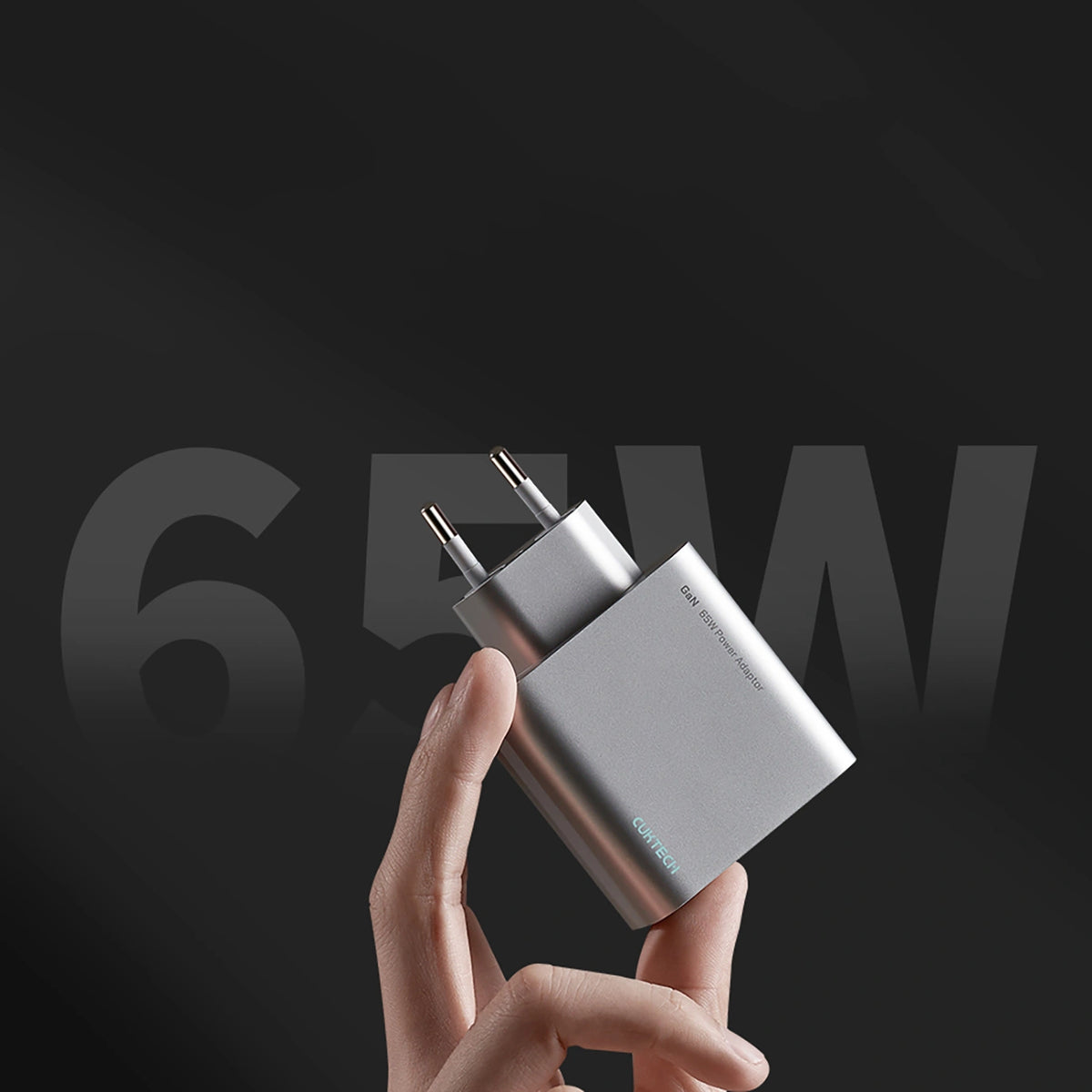 Ładowarka sieciowa Cuktech 65W GaN 2xUSB-C 1xUSB-A - szara – zdjęcie 9