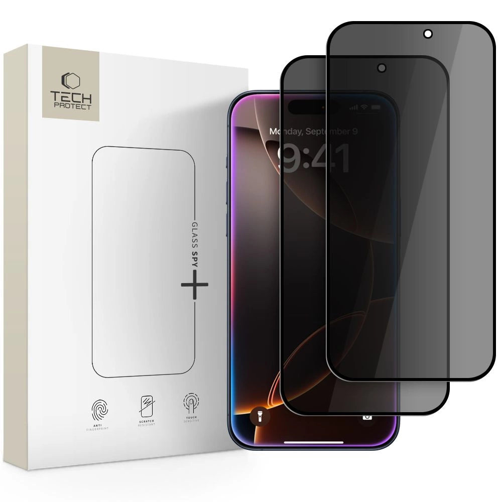 Szkło prywatyzujące Tech-Protect Glass Spy+ na iPhone 16 Pro / 17 / 17 Pro