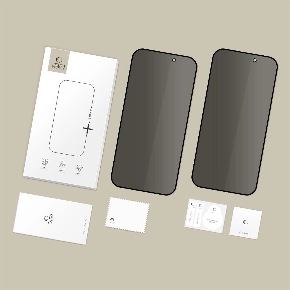 Szkło prywatyzujące Tech-Protect Glass Spy+ na iPhone 16 Pro / 17 / 17 Pro