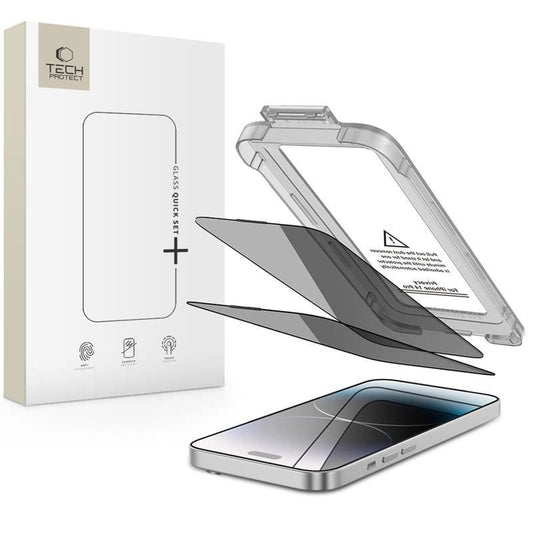 Szkło prywatyzujące Tech-Protect Quick Set Spy+ 2-pack na iPhone 14 Pro