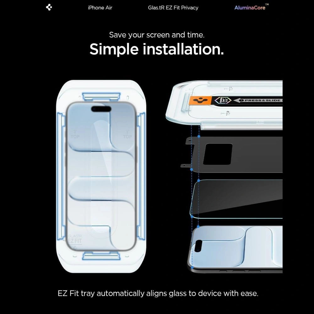 Szkło prywatyzujące Spigen Glas.TR EZ Fit 2-pack na iPhone 17 Air – zdjęcie 10