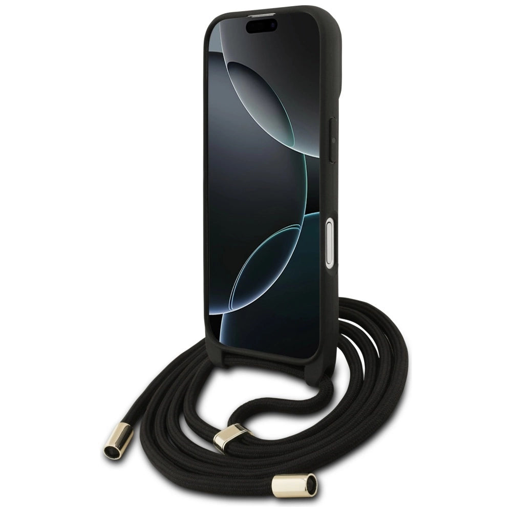 Etui Guess 4G Big Logo Cord Stap Crossbody na iPhone 17 - czarne – zdjęcie 4