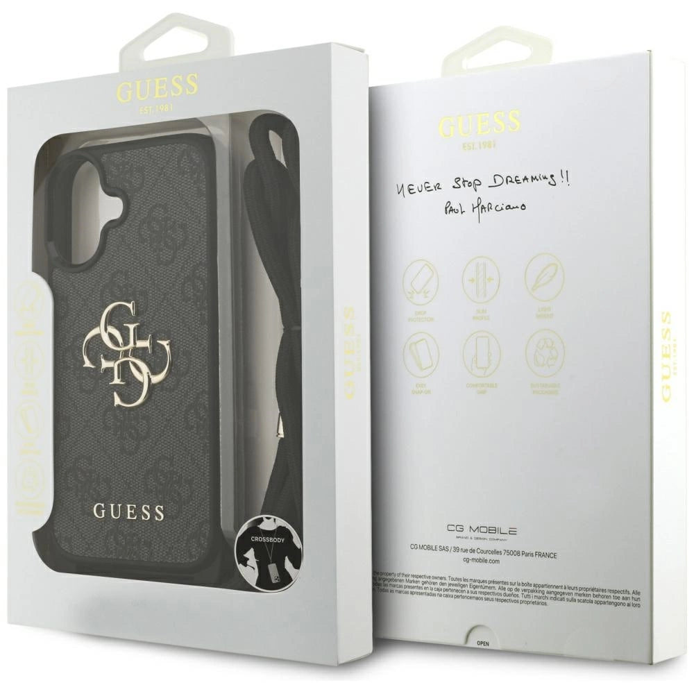 Etui Guess 4G Big Logo Cord Stap Crossbody na iPhone 17 - czarne – zdjęcie 7