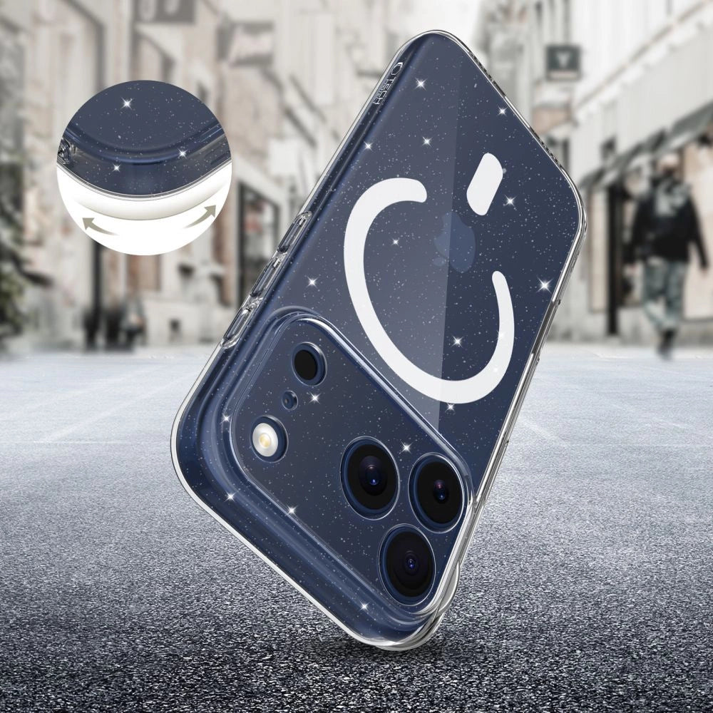 Etui Tech-Protect FlexAir na iPhone 17 Pro - przezroczysto-brokatowe – zdjęcie 5
