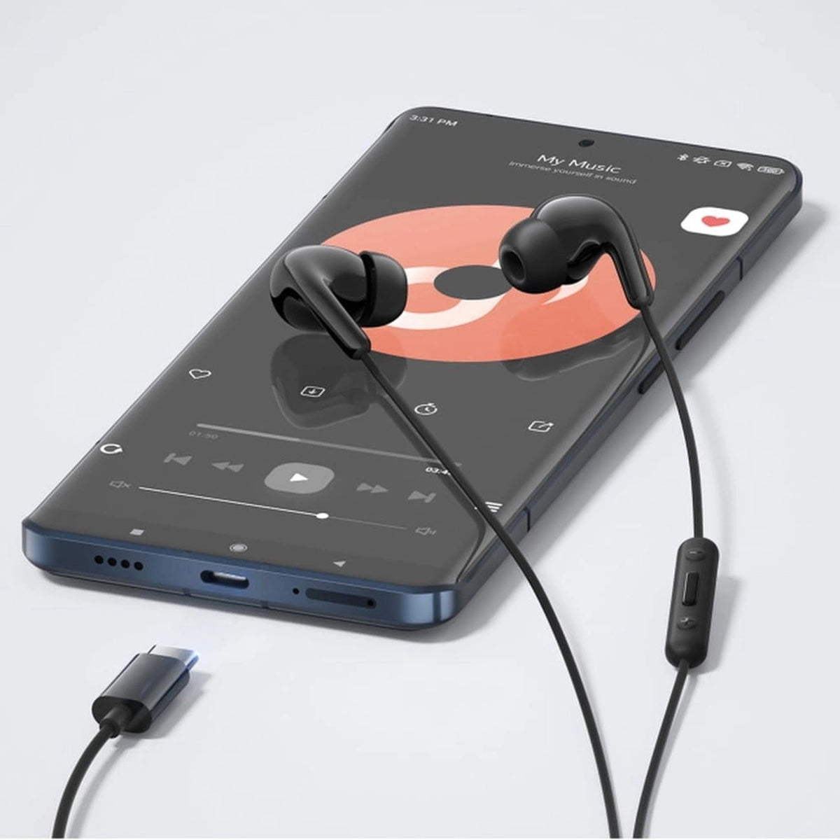 Słuchawki przewodowe Xiaomi BHR8930GL dokanałowe USB-C z pilotem - czarne – zdjęcie 7