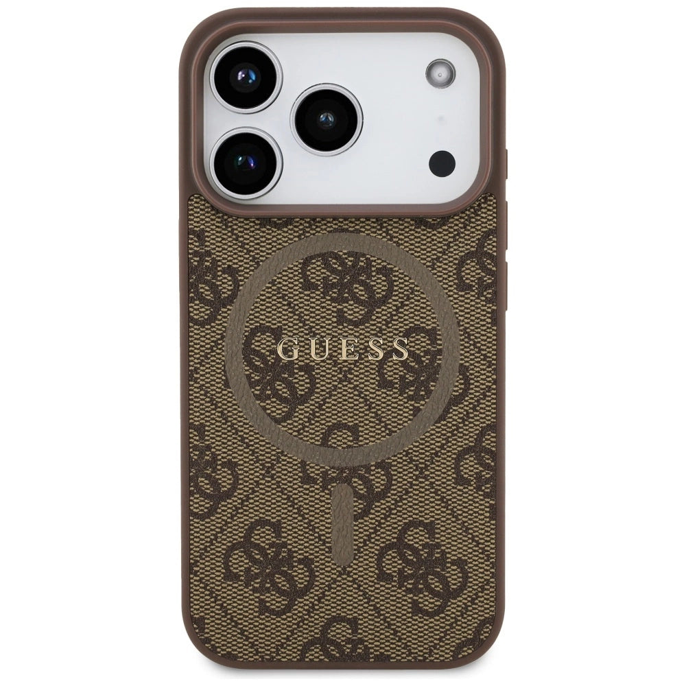 Etui Guess 4G Ring Classic Logo MagSafe na iPhone 17 Pro - brązowe – zdjęcie 3