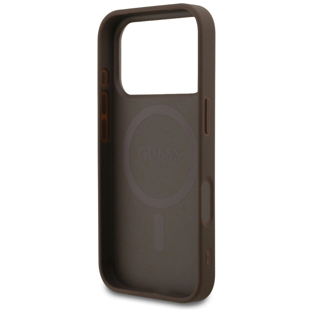 Etui Guess 4G Ring Classic Logo MagSafe na iPhone 17 Pro - brązowe – zdjęcie 7
