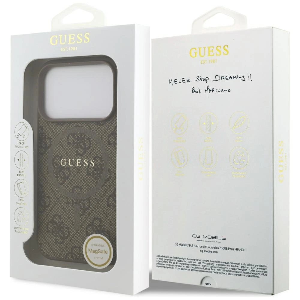 Etui Guess 4G Ring Classic Logo MagSafe na iPhone 17 Pro - brązowe – zdjęcie 8