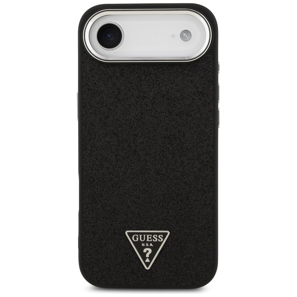 Etui Guess Glitter Triangle Logo MagSafe do iPhone 17 Air - czarne – zdjęcie 3
