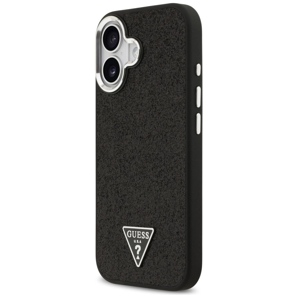 Etui Guess Glitter Triangle Logo MagSafe do iPhone 17 - czarne – zdjęcie 2