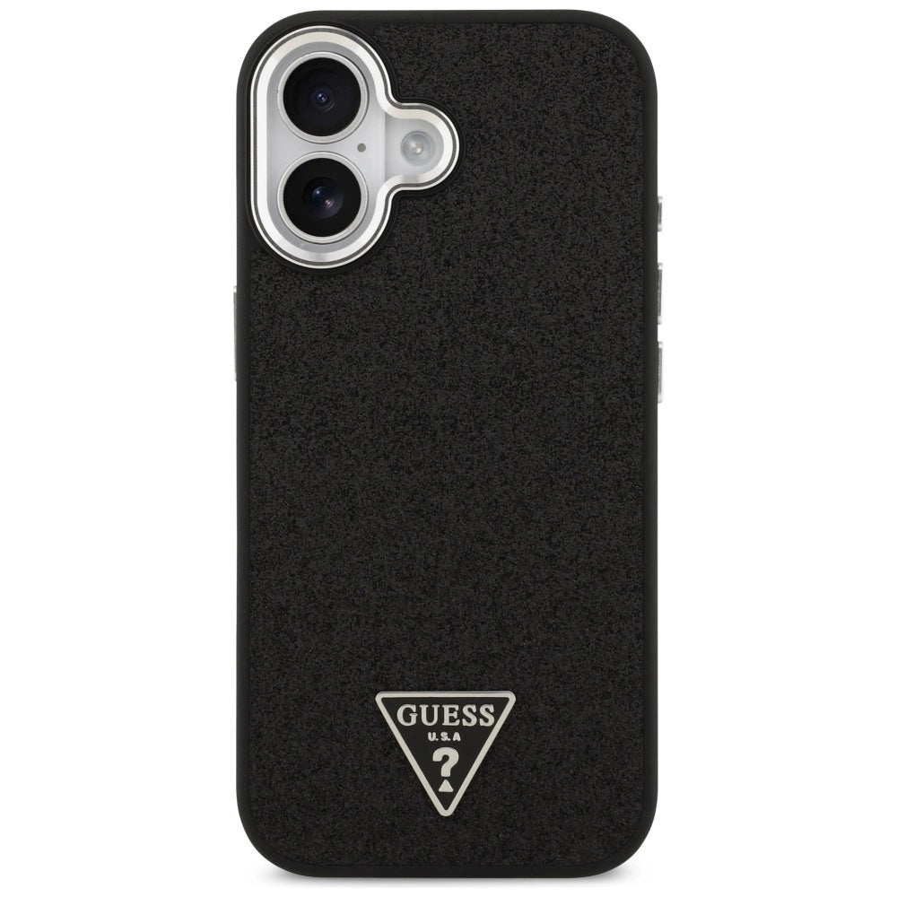 Etui Guess Glitter Triangle Logo MagSafe do iPhone 17 - czarne – zdjęcie 3