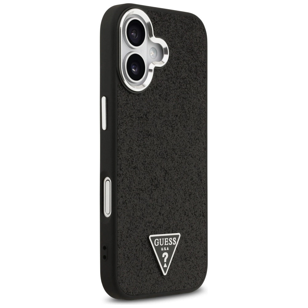 Etui Guess Glitter Triangle Logo MagSafe do iPhone 17 - czarne – zdjęcie 4
