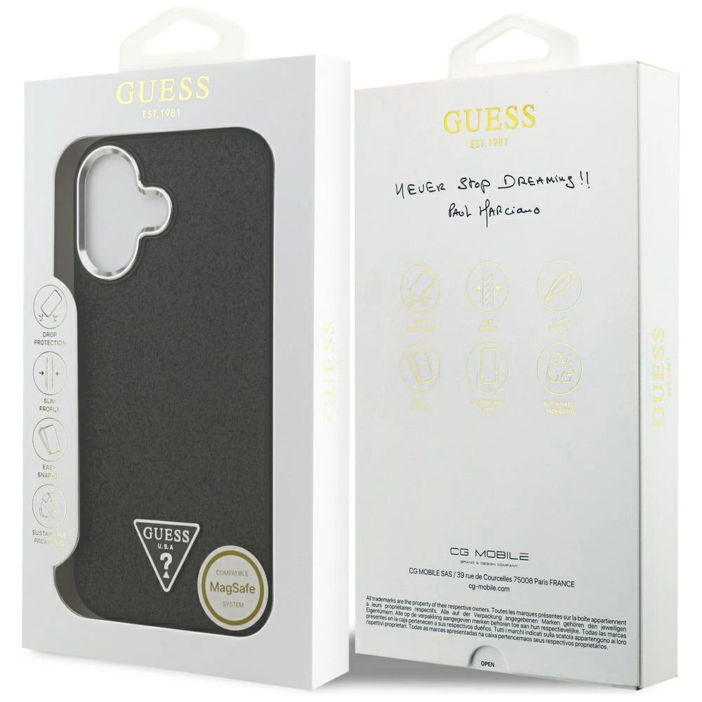 Etui Guess Glitter Triangle Logo MagSafe do iPhone 17 - czarne – zdjęcie 8