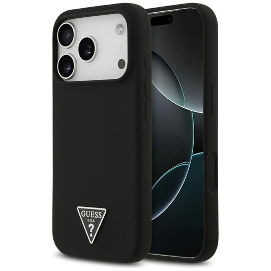 Etui Guess Silicone Triangle Logo MagSafe do iPhone 17 Pro - czarne
