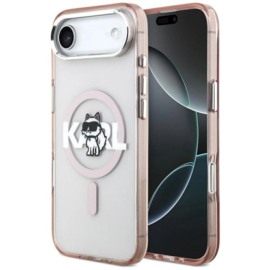 Etui Karl Lagerfeld IML Choupette Sketch Logo na iPhone 17 Air - różowe