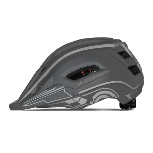 Kask rowerowy fullface dziecięcy Wozinsky z tylną lampką USB 52-56 - szary
