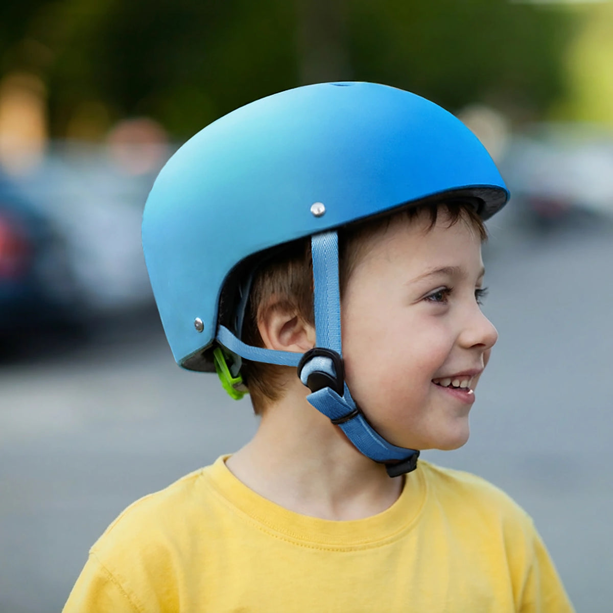 Kask rowerowy BMX/hulajnoga Wozinsky 48-52 cm - gradient niebieski – zdjęcie 2