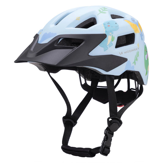 Kask rowerowy dziecięcy MTB Wozinsky z odpinanym daszkiem - jasnoniebieski