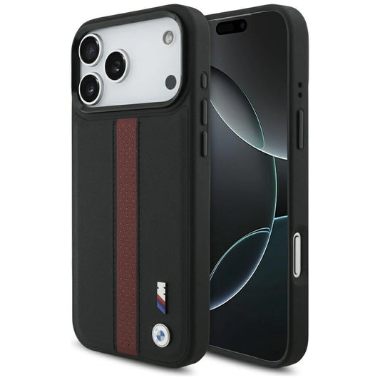 Etui BMW M Perforated Stripe Logo MagSafe na iPhone 17 Pro Max - czerwone