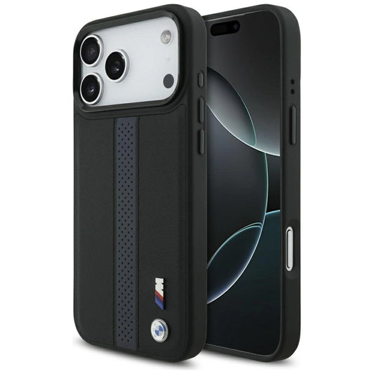Etui BMW M Perforated Stripe Logo MagSafe na iPhone 17 Pro Max - niebieskie