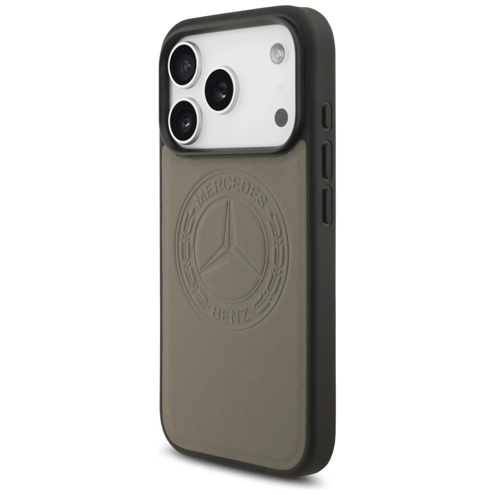 Etui Mercedes Leather Vintage Logo MagSafe na iPhone 17 Pro - beżowe – zdjęcie 2