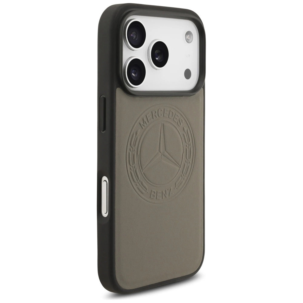 Etui Mercedes Leather Vintage Logo MagSafe na iPhone 17 Pro - beżowe – zdjęcie 4
