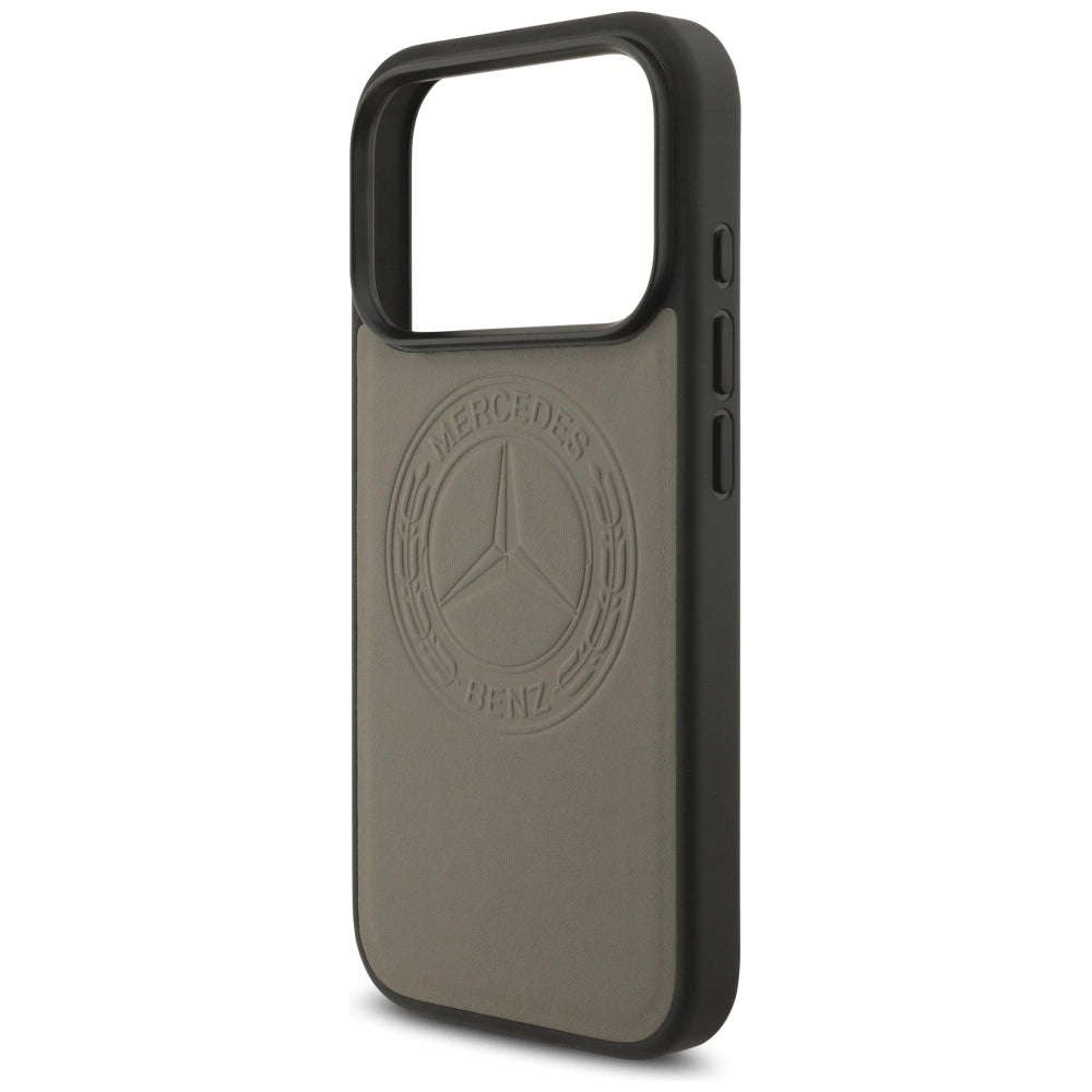Etui Mercedes Leather Vintage Logo MagSafe na iPhone 17 Pro - beżowe – zdjęcie 6