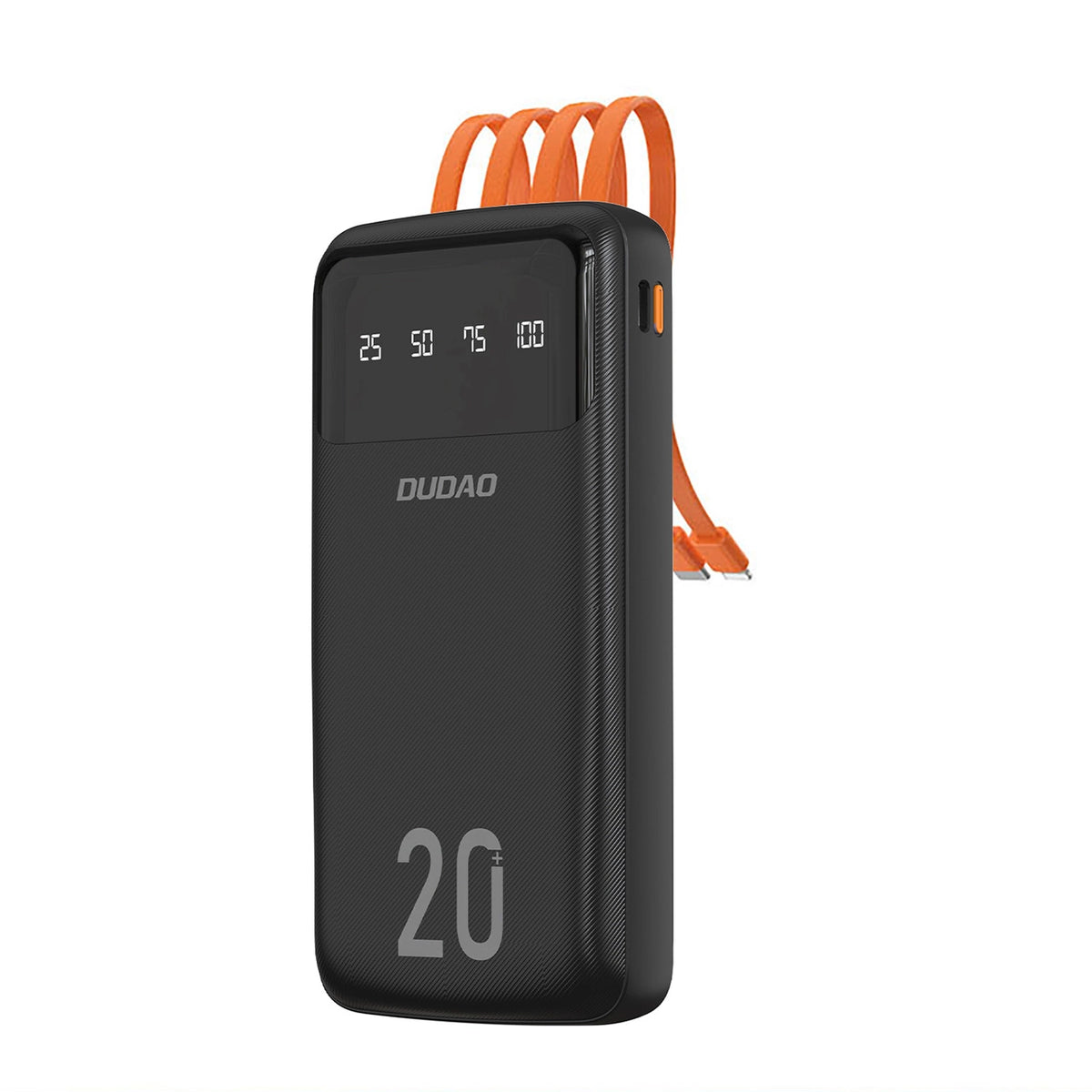 Dudao pojemny powerbank z 4 wbudowanymi kablami - czarny (Dudao K6Pro+)