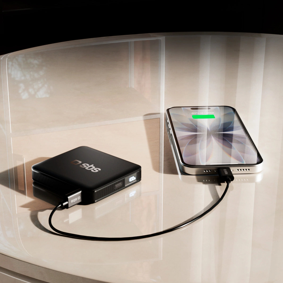 Powerbank SBS HD 10W 5000mAh USB-C z wyświetlaczem LCD - czarny – zdjęcie 12