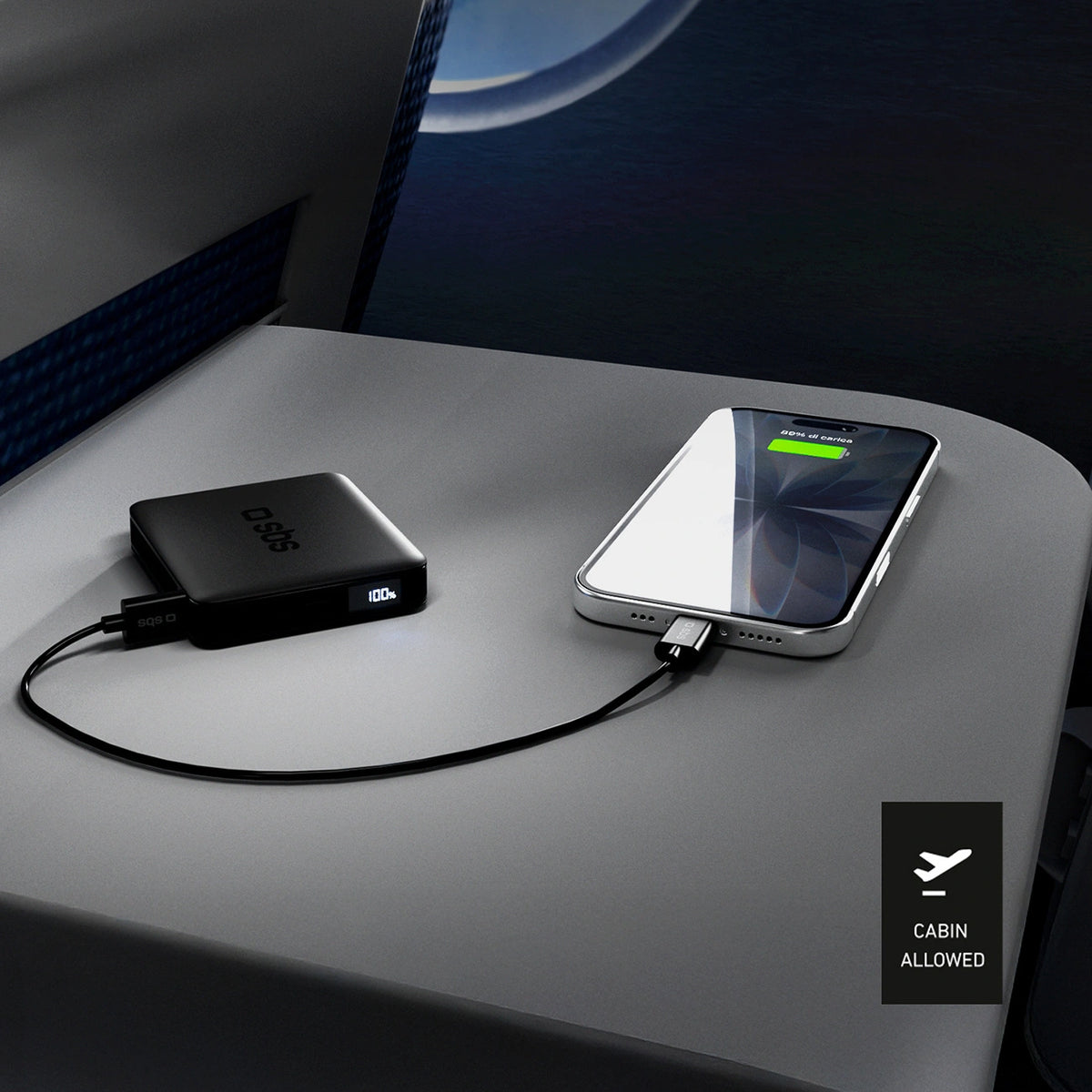 Powerbank SBS HD 10W 5000mAh USB-C z wyświetlaczem LCD - czarny – zdjęcie 13