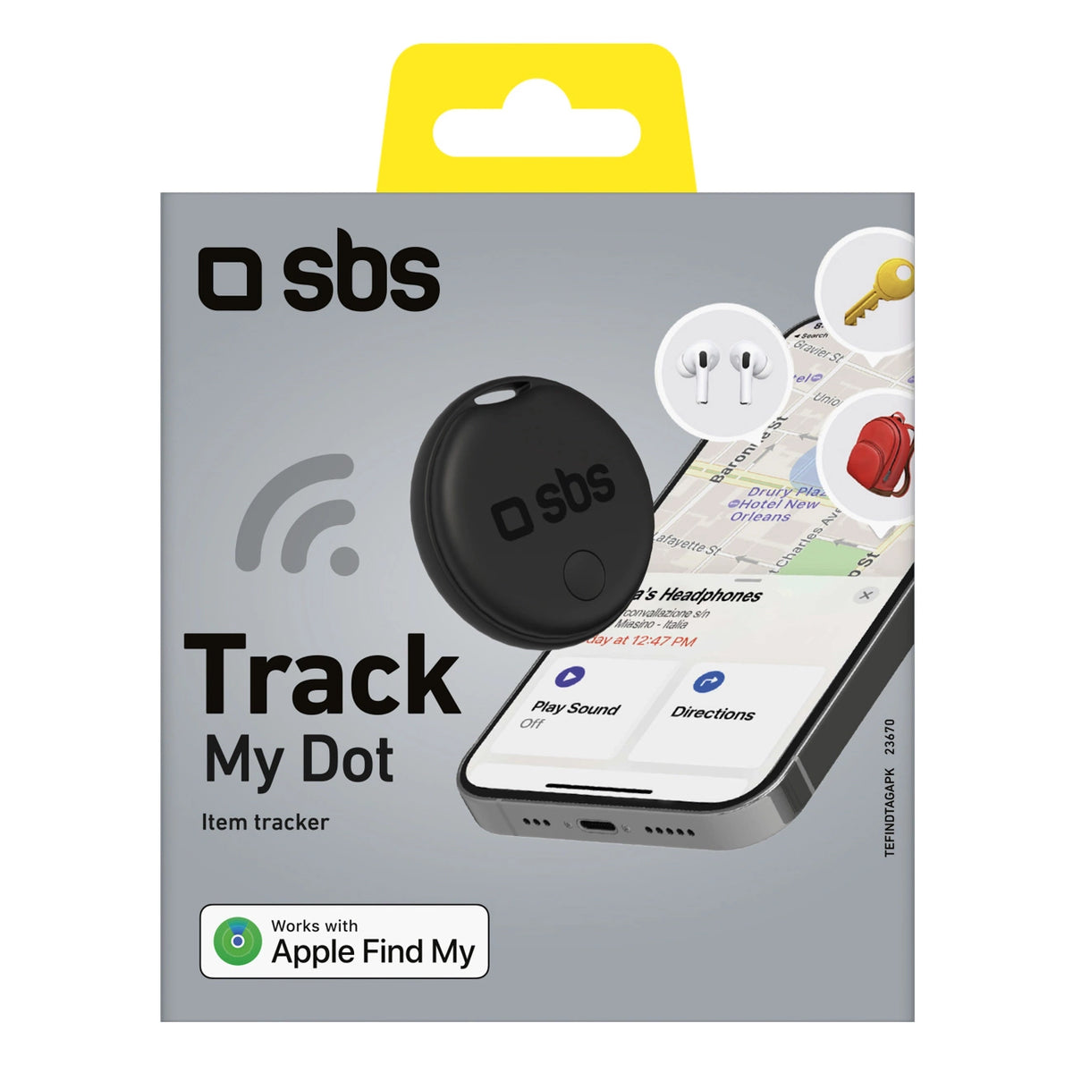 Lokalizator SBS Track My Circle kompatybilny z Apple Find My - czarny – zdjęcie 2