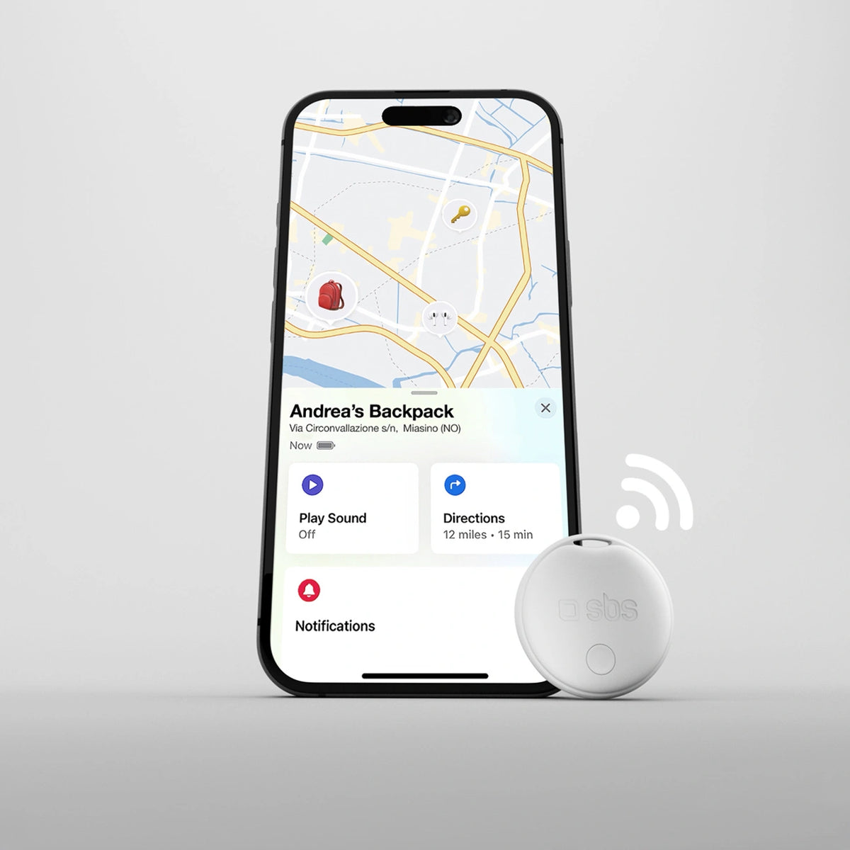 Lokalizator SBS Track My Circle kompatybilny z Apple Find My - biały – zdjęcie 4