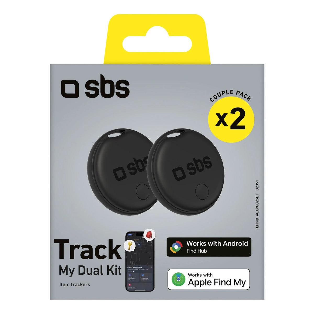 Lokalizator SBS uniwersalny Track My Dual zestaw 2 szt. - czarny – zdjęcie 2